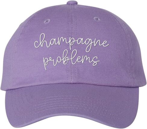 TeesAndTankYou Champagne Problems Embroidered Baseball Cap Adjustable Cotton Dad Hat in Saudi Arabia