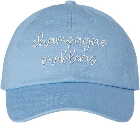 TeesAndTankYou Champagne Problems Embroidered Baseball Cap Adjustable Cotton Dad Hat in Saudi Arabia