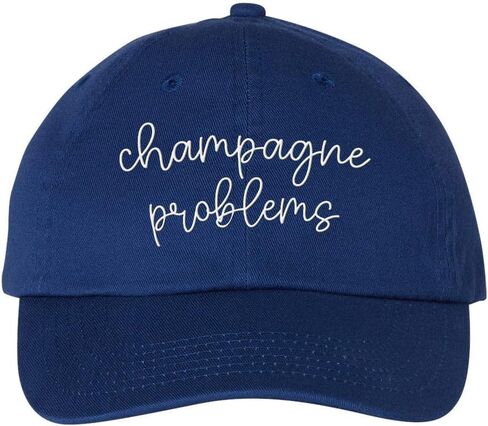 TeesAndTankYou Champagne Problems Embroidered Baseball Cap Adjustable Cotton Dad Hat in Saudi Arabia