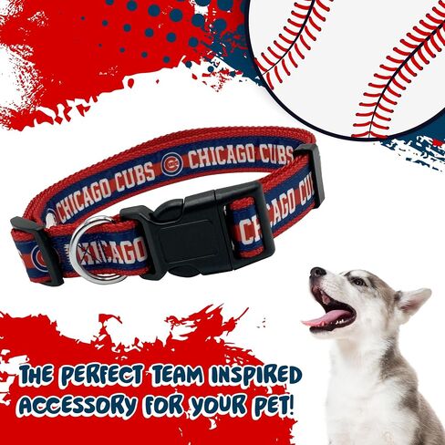 طوق MLB PET للكلاب من ميلووكي برويرز، مقاس كبير. طوق فريق البيسبول للكلاب والقطط. طوق للكلاب والقطط لامع وملون مرخص من MLB in Kuwait