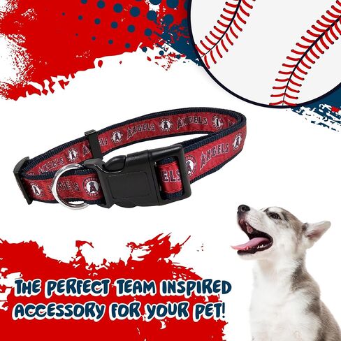 طوق MLB PET للكلاب من ميلووكي برويرز، مقاس كبير. طوق فريق البيسبول للكلاب والقطط. طوق للكلاب والقطط لامع وملون مرخص من MLB in Kuwait