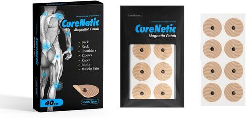 curenetic - نوع patch_coin المغناطيسي - 1100 غاوس - تخفيف آلام العضلات ، تصحيح الوخز بالإبر المغناطيسي ، العلاج المغناطيسي - 40 ٪ - مصنوعة في كوريا الجنوبية in Saudi Arabia