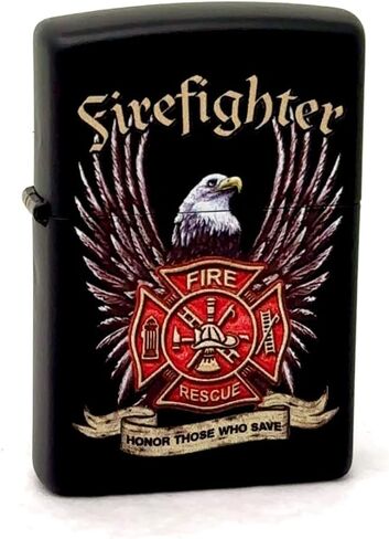 Zippo Lighter- Fire Rescue Eagle Firefighter Street Chrome Windproof Lighter #Z5158 in Saudi Arabia