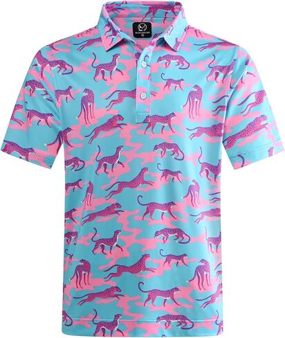 Mens Polo Shirt Performance Moisture Wicking Men's Golf Shirts Casual Lightweight Golf Shirt Dry Fit Fashion Print Short Sleeve Fun Polo Shirts for Men in Saudi Arabia