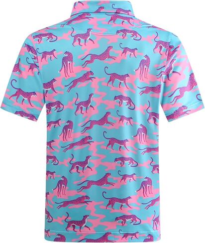 Mens Polo Shirt Performance Moisture Wicking Men's Golf Shirts Casual Lightweight Golf Shirt Dry Fit Fashion Print Short Sleeve Fun Polo Shirts for Men in Saudi Arabia