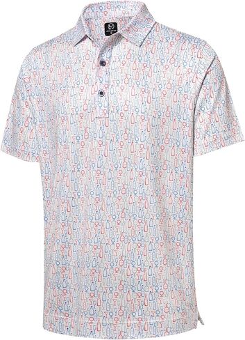 Mens Polo Shirt Performance Moisture Wicking Men's Golf Shirts Casual Lightweight Golf Shirt Dry Fit Fashion Print Short Sleeve Fun Polo Shirts for Men in Saudi Arabia