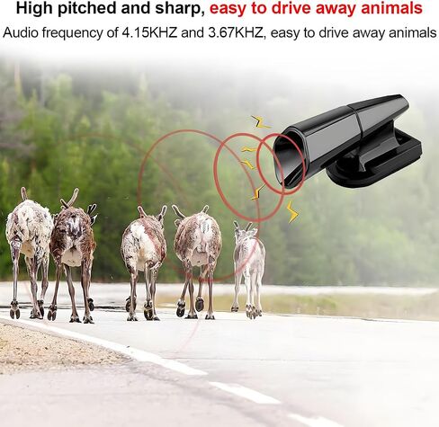 جهاز صافرة تحذير Deer ، 4 مساءً ، مستشعر قرن مقاوم للماء مع أشرطة لاصقة ، إكسسوارات تنبيه الحيوانات الخارجي ، Universal for SUVS Trucks Motorcles (Silver) in Saudi Arabia