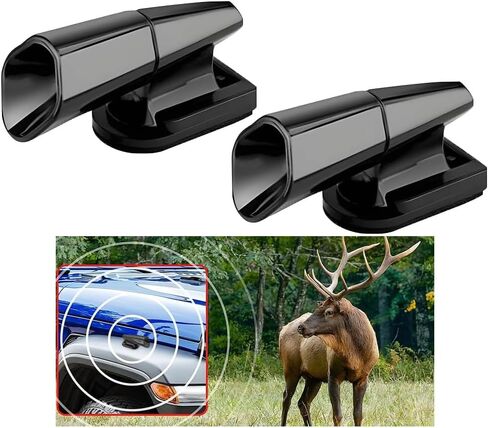 جهاز صافرة تحذير Deer ، 4 مساءً ، مستشعر قرن مقاوم للماء مع أشرطة لاصقة ، إكسسوارات تنبيه الحيوانات الخارجي ، Universal for SUVS Trucks Motorcles (Silver) in Saudi Arabia