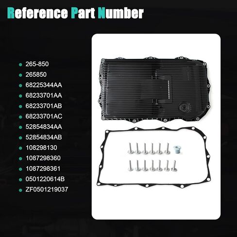 265-850 مقلاة زيت ناقل الحركة مع قابس وتصريف حشية ومسامير متوافقة مع RAM 1500 2500 3500/Jeep Grand Cherokee/Dodge Durango Challenger Charger/Chrysler 300 ، 8 سرعات ناقل حركة أوتوماتيكي in Saudi Arabia