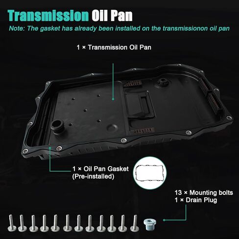 265-850 مقلاة زيت ناقل الحركة مع قابس وتصريف حشية ومسامير متوافقة مع RAM 1500 2500 3500/Jeep Grand Cherokee/Dodge Durango Challenger Charger/Chrysler 300 ، 8 سرعات ناقل حركة أوتوماتيكي in Saudi Arabia
