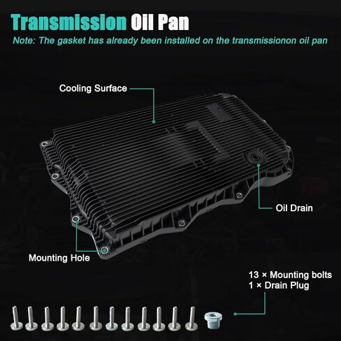 265-850 مقلاة زيت ناقل الحركة مع قابس وتصريف حشية ومسامير متوافقة مع RAM 1500 2500 3500/Jeep Grand Cherokee/Dodge Durango Challenger Charger/Chrysler 300 ، 8 سرعات ناقل حركة أوتوماتيكي in Saudi Arabia