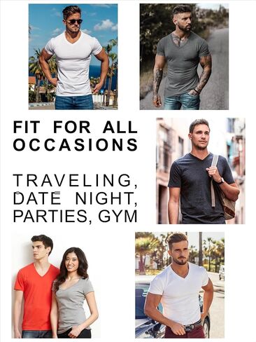 Galaxy by Harvic Men's 6 Packs Short Sleeve V-Neck Modern Fit Classic Tees (S-3XL) in Saudi Arabia
