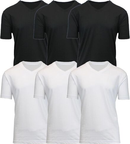 Galaxy by Harvic Men's 6 Packs Short Sleeve V-Neck Modern Fit Classic Tees (S-3XL) in Saudi Arabia