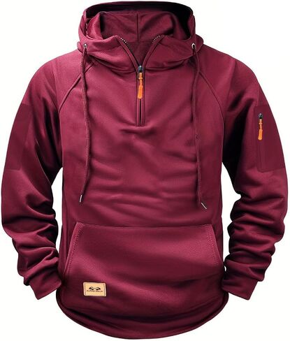 هوديس التكتيكية للرجال الربع العسكري Zip Pullover Cargo Hoodie Jacket Switshe Fleece Hoodshirt مع جيوب in Kuwait