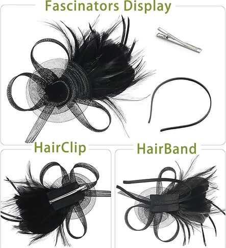 Fascinators Hats for Women Tea Party Hat with Feather for Kentucky Derby Cocktail Fancy Dress Party in Saudi Arabia