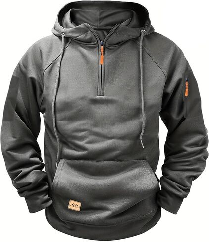 هوديس التكتيكية للرجال الربع العسكري Zip Pullover Cargo Hoodie Jacket Switshe Fleece Hoodshirt مع جيوب in Kuwait