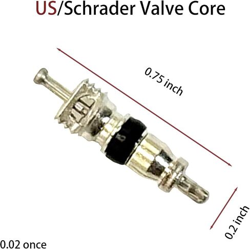 100Pcs Schrader Tire Valve Core and 1Pc Valve Core Removal Tool,Replacement for General Vehicles of Cars,Motorcycles,Bicycles and Trucks,Two Colors Seal Rubber Ring Available (Black) in Saudi Arabia