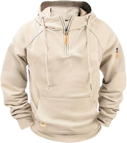 هوديس التكتيكية للرجال الربع العسكري Zip Pullover Cargo Hoodie Jacket Switshe Fleece Hoodshirt مع جيوب in Kuwait