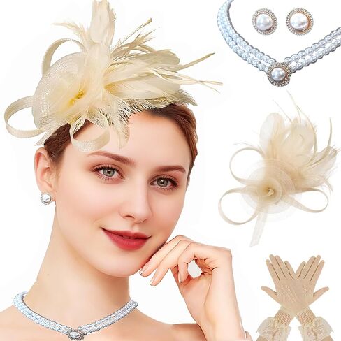 Fascinators Hats for Women Tea Party Hat with Feather for Kentucky Derby Cocktail Fancy Dress Party in Saudi Arabia