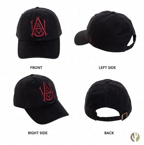 Desert Cactus Alabama A&M University Baseball Hat Bulldogs AAMU Brimmed Embroirderd Hats Cap Adjustable Cloth Strap Adult (Style A) Maroon in Saudi Arabia