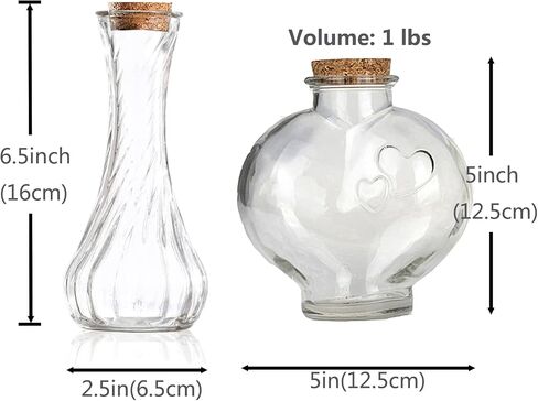 CHENGXINWENHUA Unity Sand Ceremony Set for Wedding Handmade Decorative Jars with Sand and lid (NO Sand) in Saudi Arabia