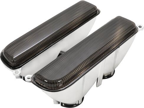 HECASA Signal & Corner Lights Compatible with 1997-2001 Jeep Cherokee XJ Front Bumper Light Left & Right Smoke Lens Chrome Housing Replacement for CH2550118 CH2551118 55055147 55055146 in Saudi Arabia