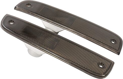 HECASA Signal & Corner Lights Compatible with 1997-2001 Jeep Cherokee XJ Front Bumper Light Left & Right Smoke Lens Chrome Housing Replacement for CH2550118 CH2551118 55055147 55055146 in Saudi Arabia