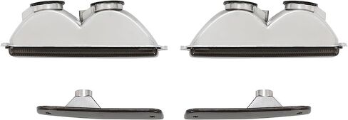 HECASA Signal & Corner Lights Compatible with 1997-2001 Jeep Cherokee XJ Front Bumper Light Left & Right Smoke Lens Chrome Housing Replacement for CH2550118 CH2551118 55055147 55055146 in Saudi Arabia