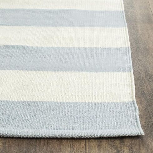 Safavieh Montauk Collection Runner Rug - 2'3 "× 6 '، Sky Blue & Ivory ، القطن المصنوع يدويًا ، ملمس منسوج ، نمط شريط مزرعة ، مثالي للدخول ، الحمام ، المطبخ (MTK712K) in Saudi Arabia