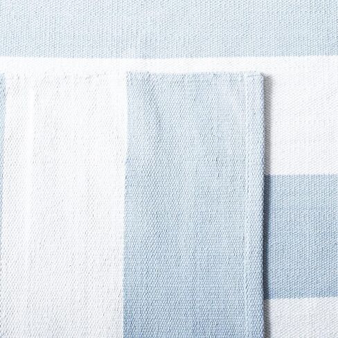 Safavieh Montauk Collection Runner Rug - 2'3 "× 6 '، Sky Blue & Ivory ، القطن المصنوع يدويًا ، ملمس منسوج ، نمط شريط مزرعة ، مثالي للدخول ، الحمام ، المطبخ (MTK712K) in Saudi Arabia