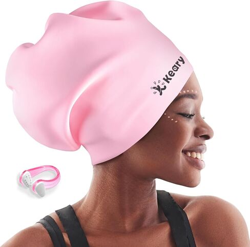 Extra Large Swim Cap for Braids and Dreadlocks Afro Hair Weaves Long Hair, Waterproof Silicone Cover Ear Bath Pool Shower Swimming Cap for Women Men Youth Adult Girl to Keep Hair Dry, Purple XXL in Saudi Arabia