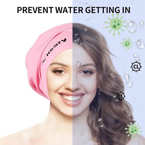 Extra Large Swim Cap for Braids and Dreadlocks Afro Hair Weaves Long Hair, Waterproof Silicone Cover Ear Bath Pool Shower Swimming Cap for Women Men Youth Adult Girl to Keep Hair Dry, Purple XXL in Saudi Arabia