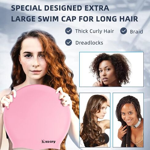 Extra Large Swim Cap for Braids and Dreadlocks Afro Hair Weaves Long Hair, Waterproof Silicone Cover Ear Bath Pool Shower Swimming Cap for Women Men Youth Adult Girl to Keep Hair Dry, Purple XXL in Saudi Arabia