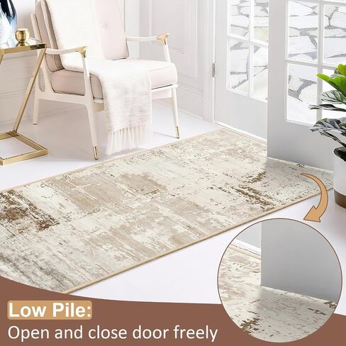 HOMORE 2x6 Runner Rug for Kitchen Hallways Runners Rugs,Grey Area Rug Non Slip Washable Rugs for Entrway Soft Abstract Carpet for Entrance Bedroom Living Room Bathroom Dorm in Saudi Arabia
