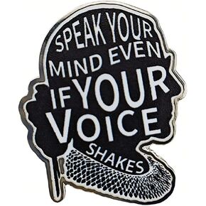 Speak Your... Enamel Lapel Pin, Quote Pin, Feminist Pin for Powerful Women (Black) in Kuwait