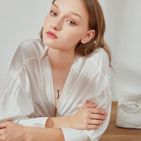 Italian Cornicello Necklace Sterling Silver Mens Gold Italian Horn Charm Pendant Necklace for Men Lucky Pendant Italian Jewelry Gift for Men Women in Kuwait