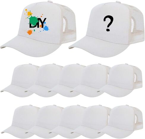 12 Pack 5 Panel Trucker Hats, Mesh Back Baseball Caps for Men and Women, Hats in Bulk in Saudi Arabia