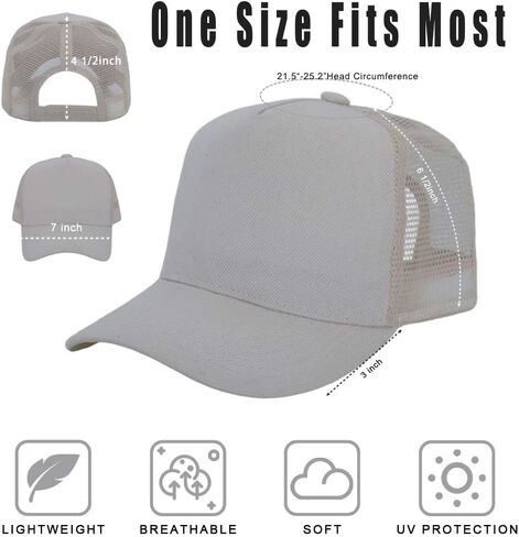 12 Pack 5 Panel Trucker Hats, Mesh Back Baseball Caps for Men and Women, Hats in Bulk in Saudi Arabia
