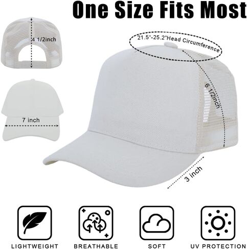 12 Pack 5 Panel Trucker Hats, Mesh Back Baseball Caps for Men and Women, Hats in Bulk in Saudi Arabia
