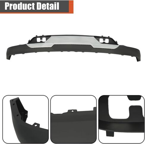 labwork Primed Plastic Front Lower Bumper Valance with Chrome Skid Plate with Tow Hook Holes Set Replacement for Silverado 1500 with Z71 2016-2019 84029815 23243083 in Saudi Arabia