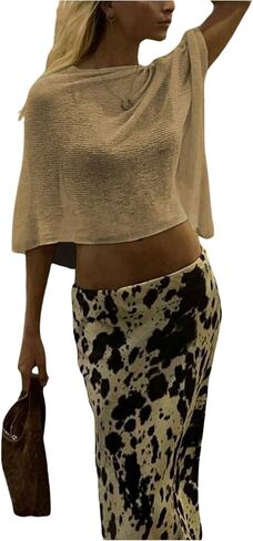 Makemechic Women's Women's Poncho Top Crochet Knit Beach Cover Up Tops Summer Drugh in Kuwait