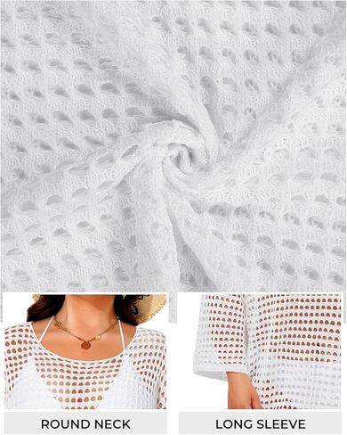 Pinup Fashion Plus Swimsuit Cove -Ups - Women Crochet Hollow Out Swimwear Coverup Bust Bust Bust in Saudi Arabia