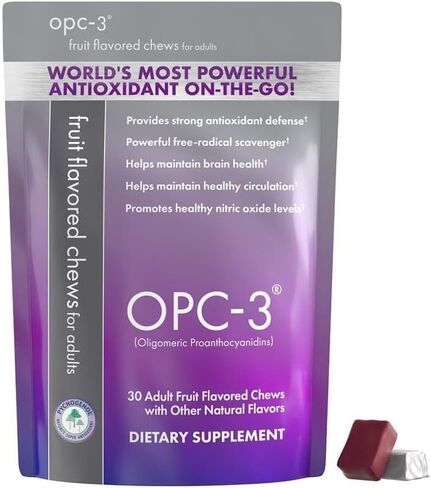 Isotonix مضغ - ملحق مضادات الأكسدة - Pycnogenol ، مستخلصات بذور العنب ، بليبيري ، مستخلصات النبيذ الأحمر واللحاء - لدعم القلب والدورة - 30 حصص in Saudi Arabia