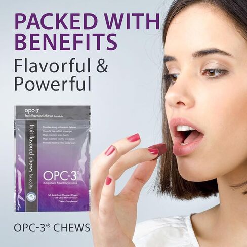 Isotonix مضغ - ملحق مضادات الأكسدة - Pycnogenol ، مستخلصات بذور العنب ، بليبيري ، مستخلصات النبيذ الأحمر واللحاء - لدعم القلب والدورة - 30 حصص in Saudi Arabia