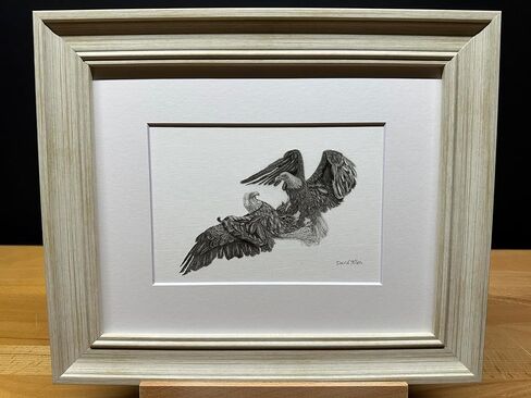 أمريكا الشمالية أصلع Eagles Flight Flight Battle Bird Graphite Pencil Art Sketch رسم طباعة صورة بعنوان "Dominion's Gate" بقلم David Allen (8x10 Mat & Print Only) in Kuwait