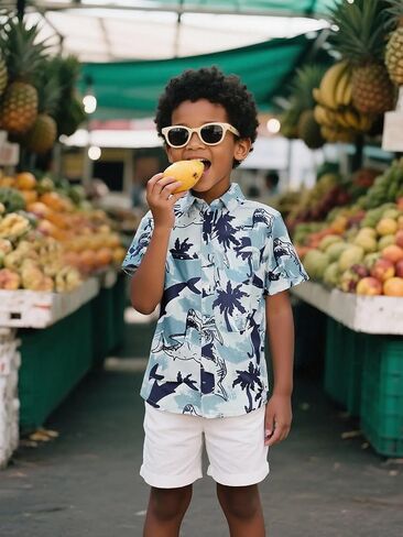 Cosland Boys and Toddlers 'Animal Print Shirt Button Cotton Button Down ، 2T-Large in Kuwait