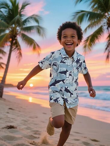 Cosland Boys and Toddlers 'Animal Print Shirt Button Cotton Button Down ، 2T-Large in Kuwait