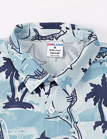 Cosland Boys and Toddlers 'Animal Print Shirt Button Cotton Button Down ، 2T-Large in Kuwait