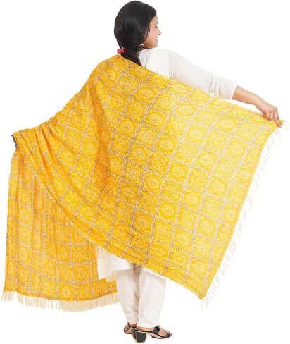 IGH Rajasthani Chinon Silk Dupatta Bandhej Print Dupatta 2.25 Meter Free Size Wedding Gift Return Gift in Saudi Arabia