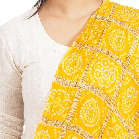 IGH Rajasthani Chinon Silk Dupatta Bandhej Print Dupatta 2.25 Meter Free Size Wedding Gift Return Gift in Saudi Arabia